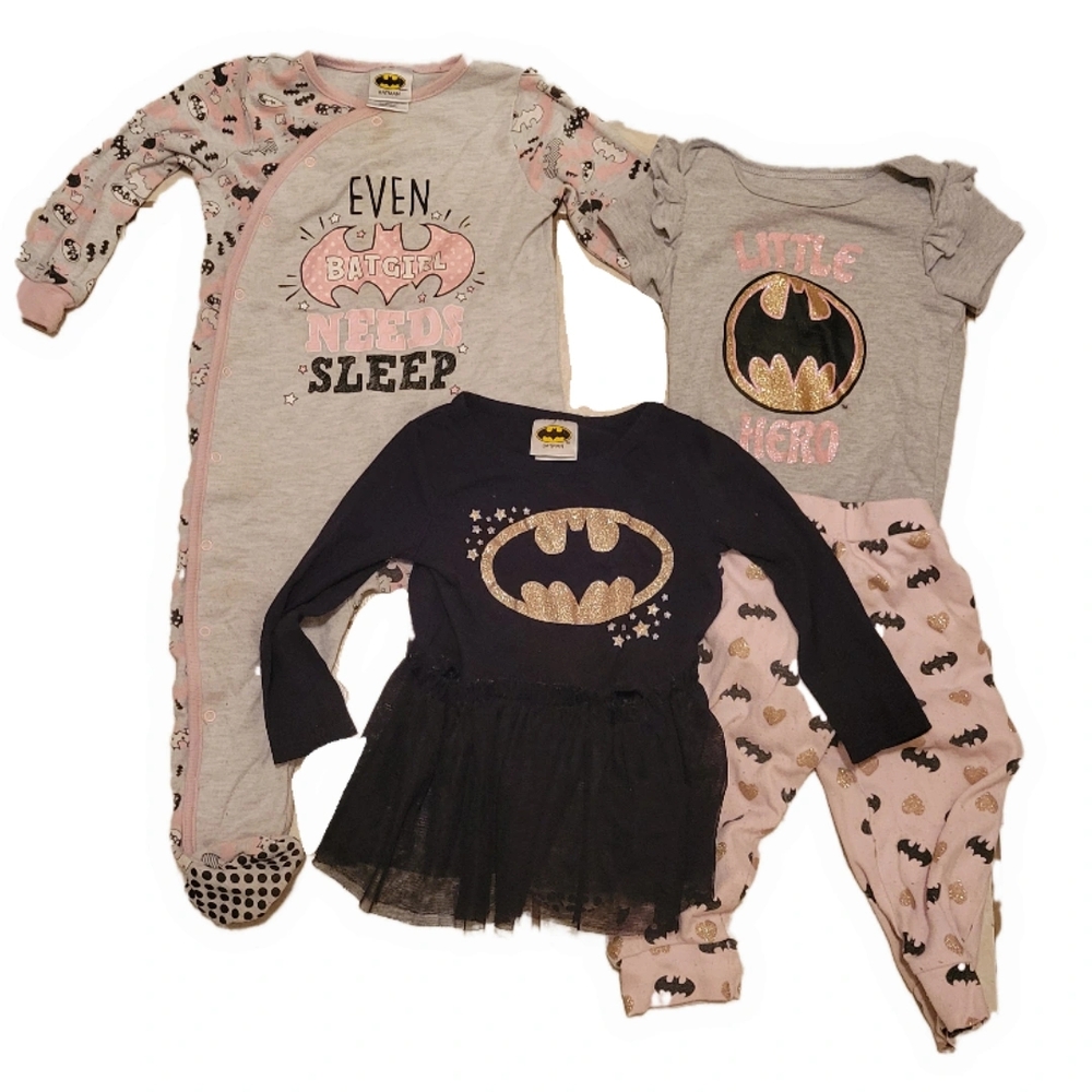 Batman Kids Pajama Set - Black and Pink - Picture 1 of 7